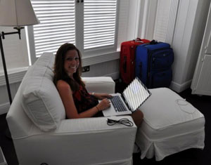 Teryn Odom takes her work on the road.