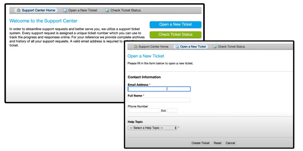 Image of our help desk page
