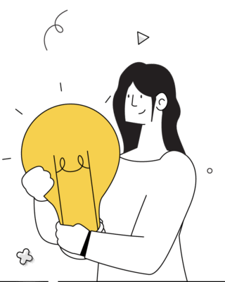 woman holding lightbulb