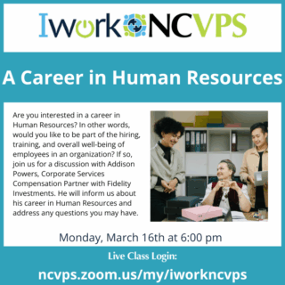 Iwork promotion with a photo of three people in an office cubicle