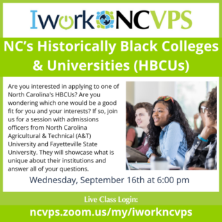 promo for IworkNCVPS with an image of students in a classroom